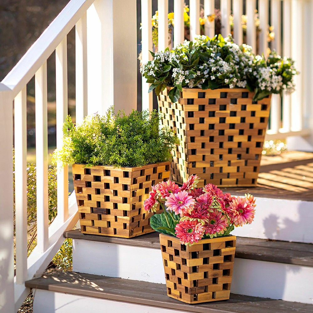 Recycled Wood Planters, Set of 3 | Plow & Hearth