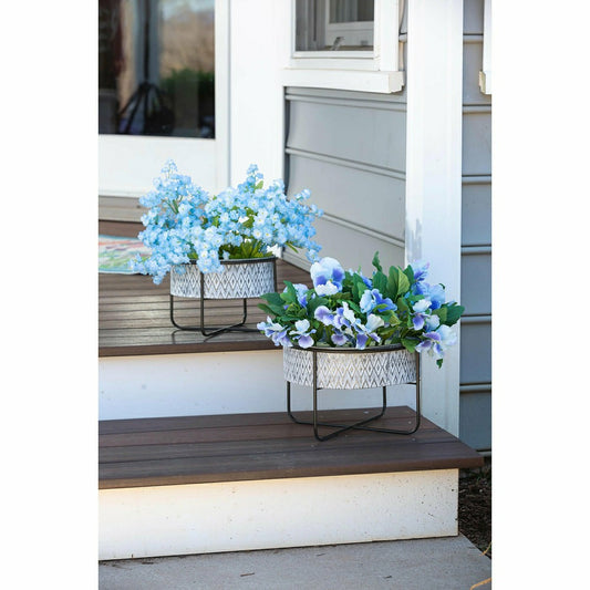 Embossed Metal Planters, Set of 2 | Plow & Hearth