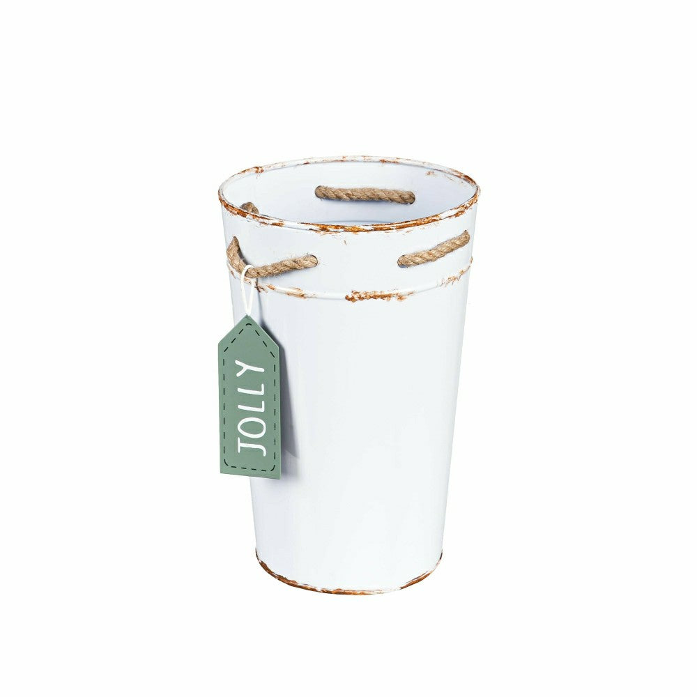Holly Homestead Planter, French Bucket with Holiday Tag, Set of 3 | Plow & Hearth