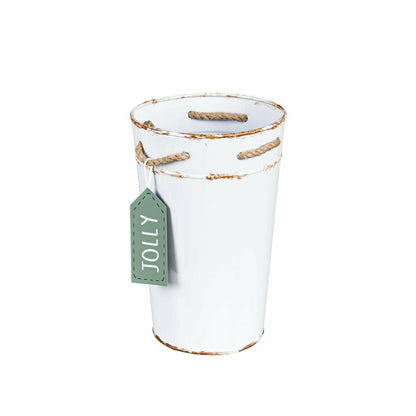Holly Homestead Planter, French Bucket with Holiday Tag, Set of 3 | Plow & Hearth