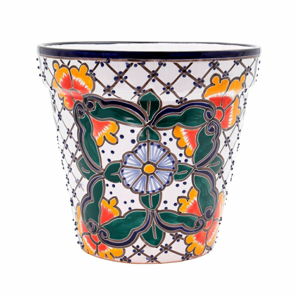 White Talavera Planter, Medium | Plow & Hearth
