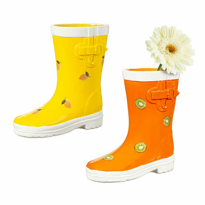 Multi-Color Fun Fruits Rain Boot Planter, Set of 2 | Plow & Hearth