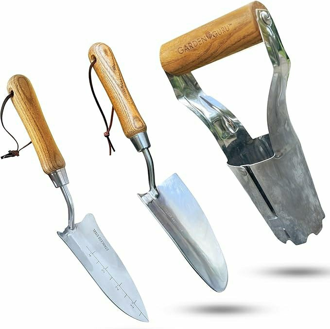 Garden Planting Set - Includes Classic Trowel, Transplanter, Bulb Plan | Plow & Hearth