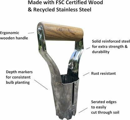 Garden Planting Set - Includes Classic Trowel, Transplanter, Bulb Plan | Plow & Hearth