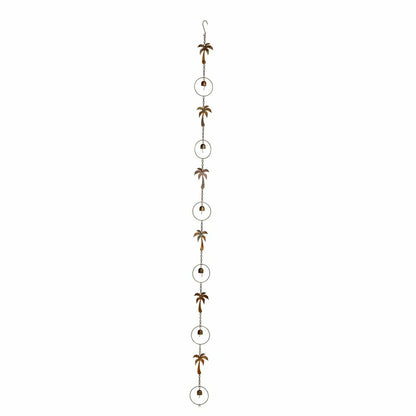 Palm Beach Rain Chain, Metal, Palm Tree and Bell, 72" | Plow & Hearth