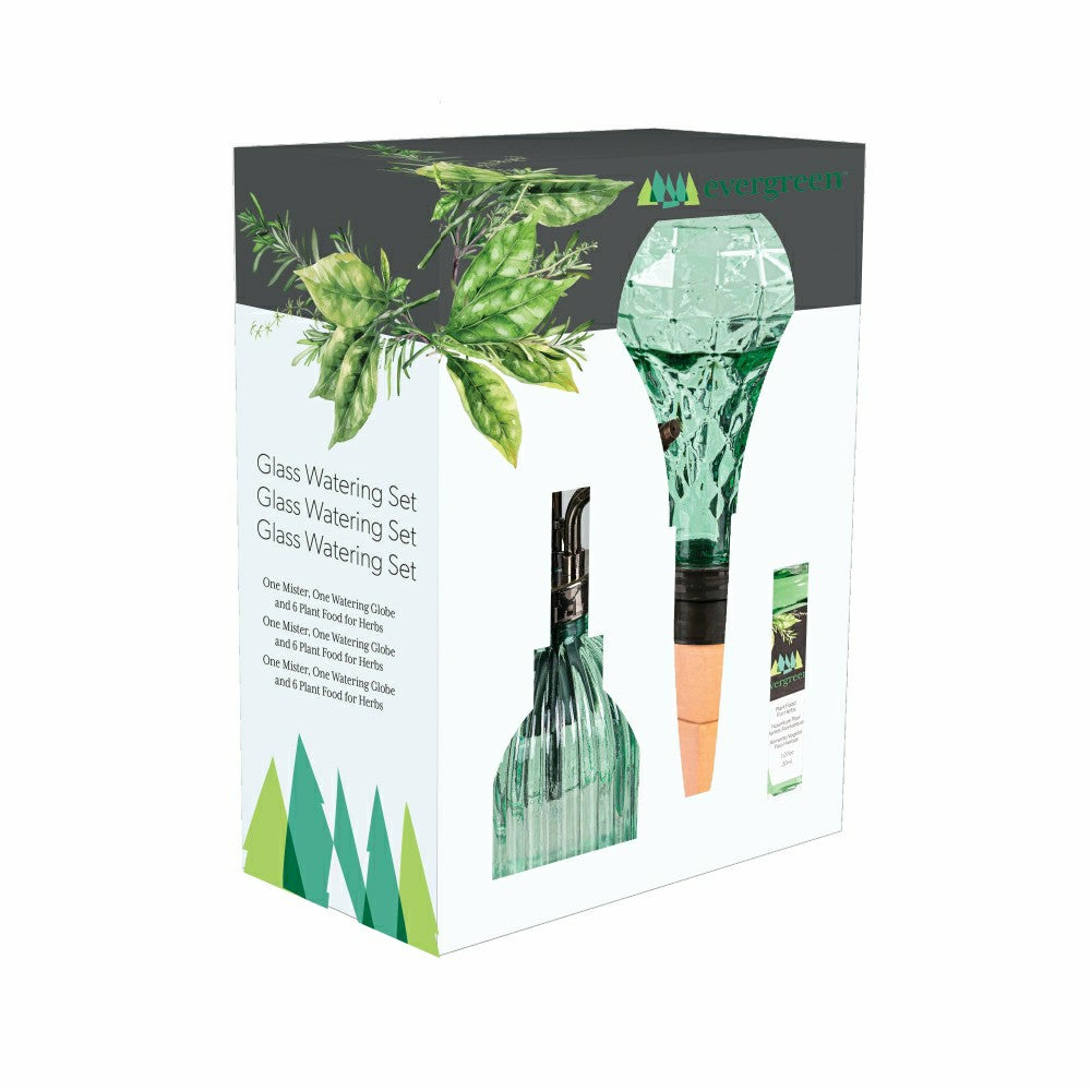 Glass Watering Set, including One Mister, One Watering Globe and 6 Pla | Plow & Hearth