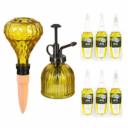 Glass Watering Set, including One Mister, One Watering Globe and 6 Pla | Plow & Hearth