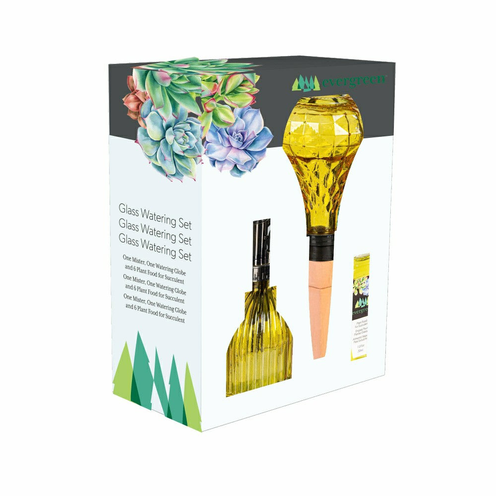 Glass Watering Set, including One Mister, One Watering Globe and 6 Pla | Plow & Hearth