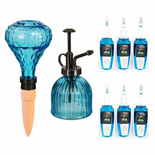 Glass Watering Set, including One Mister, One Watering Globe and 6 Pla | Plow & Hearth