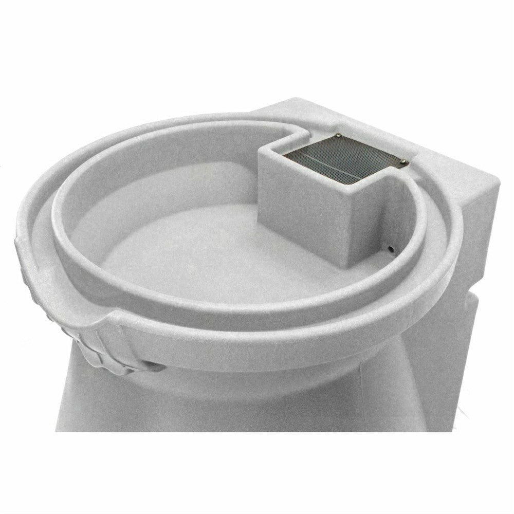 Light Grey Granite 65 Gallon Plastic Urn Rain Barrel with Planter Top | Plow & Hearth