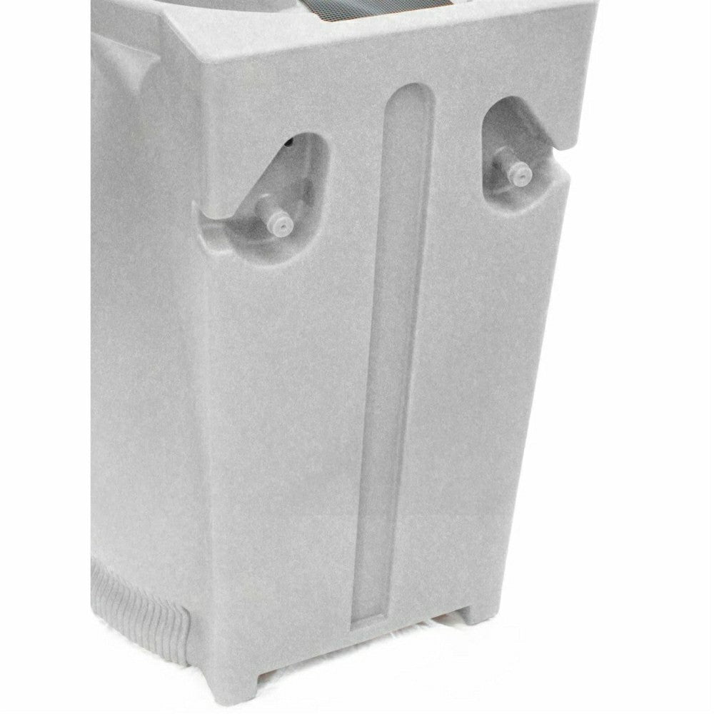 Light Grey Granite 65 Gallon Plastic Urn Rain Barrel with Planter Top | Plow & Hearth