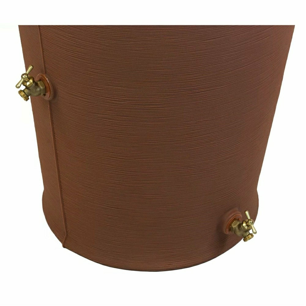 Terra Cotta 50-Gallon Plastic Urn Rain Barrel with Planter Top | Plow & Hearth