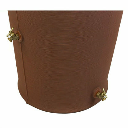Terra Cotta 50-Gallon Plastic Urn Rain Barrel with Planter Top | Plow & Hearth