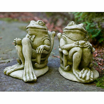 Stone Coffee Frog Statues | Plow & Hearth