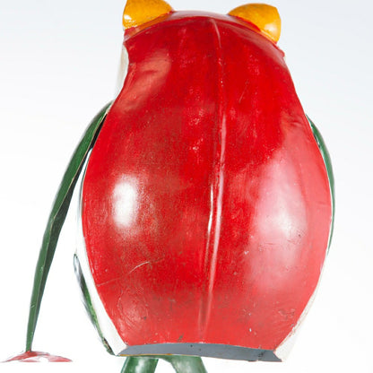 Sitting Frog with Coffee Cup Metal Garden Statue | Plow & Hearth