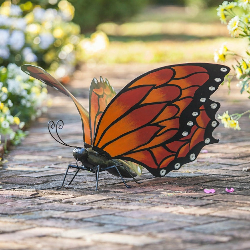 Metal Monarch Butterfly Outdoor Sculpture | Plow & Hearth
