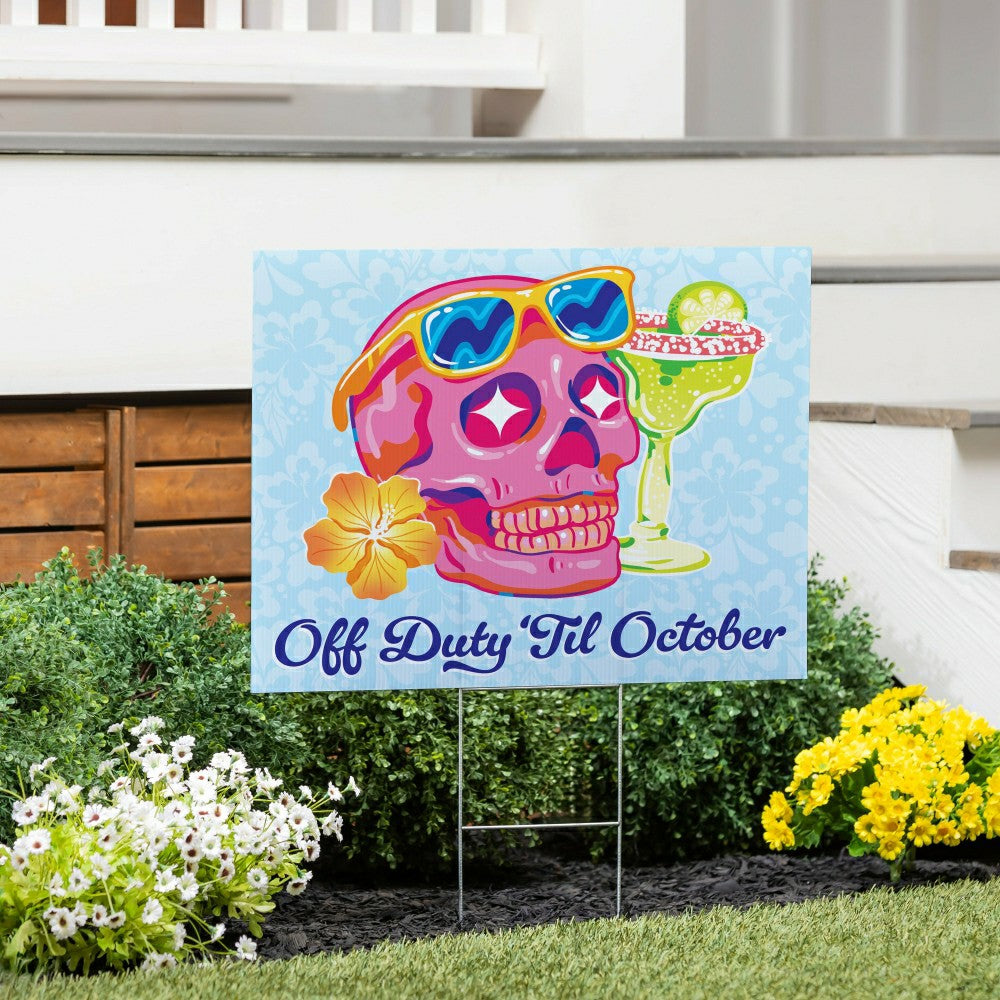 Summerween Off Duty Yard Sign, 24"x18" | Plow & Hearth