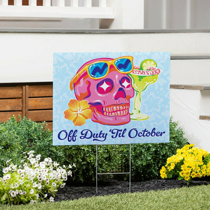 Summerween Off Duty Yard Sign, 24"x18" | Plow & Hearth