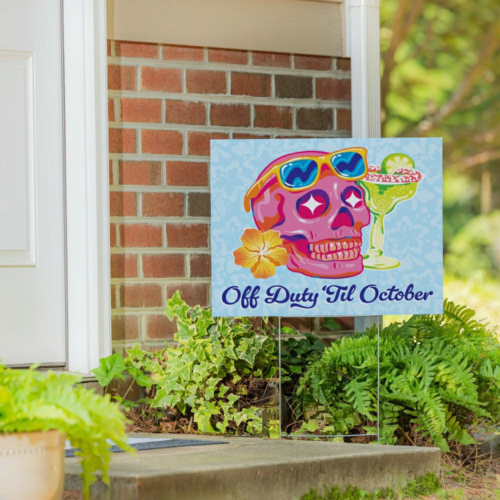 Summerween Off Duty Yard Sign, 24"x18" | Plow & Hearth