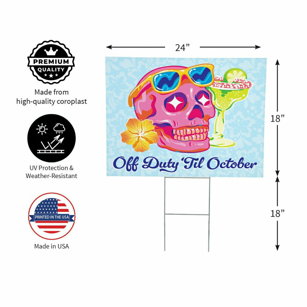 Summerween Off Duty Yard Sign, 24"x18" | Plow & Hearth