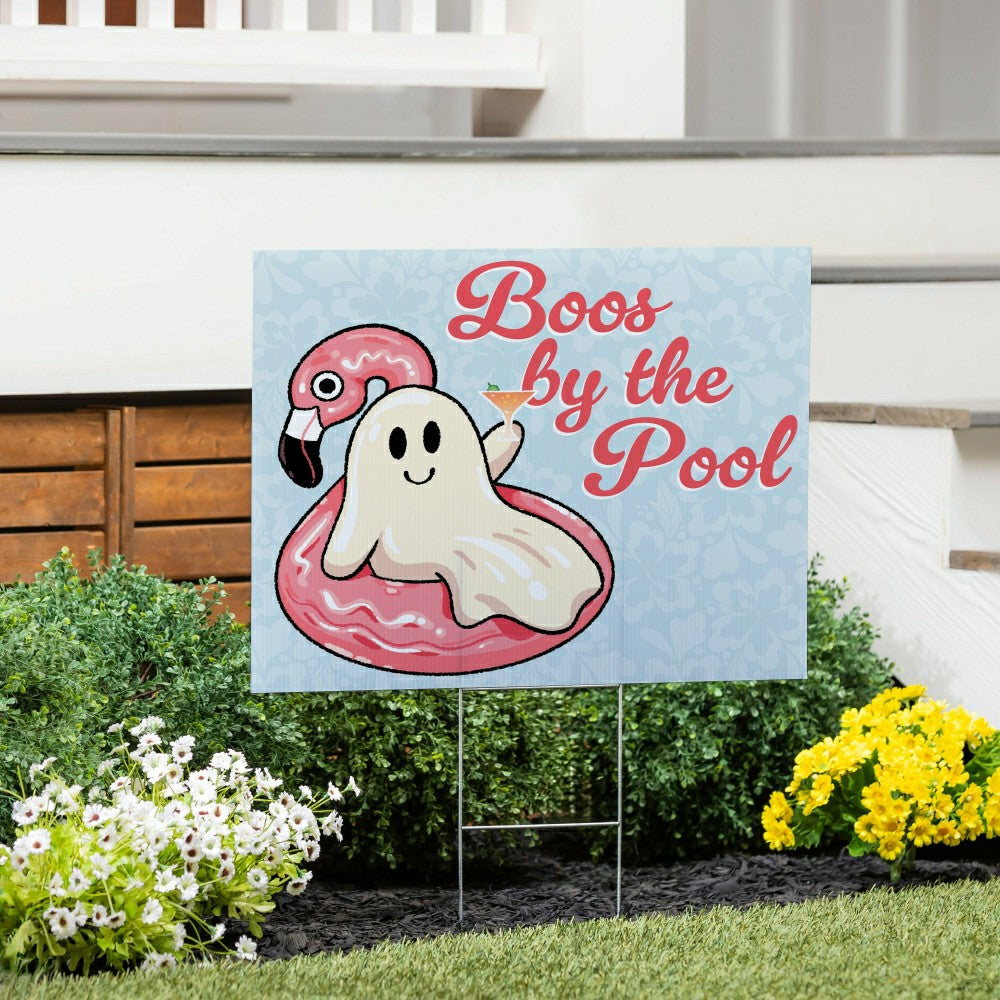 Summerween Boos by the Pool Yard Sign, 24"x18" | Plow & Hearth
