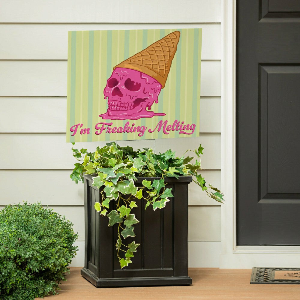 Summerween I'm Freakin' Melting Yard Sign, 24"x18" | Plow & Hearth