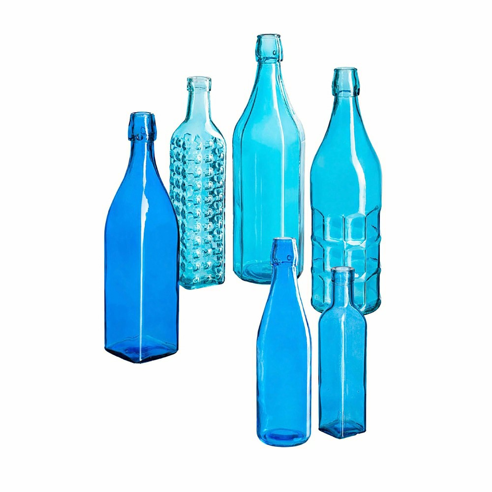 Set of 5 Blue Glass Bottles for Outdoor Bottle Tree | Plow & Hearth