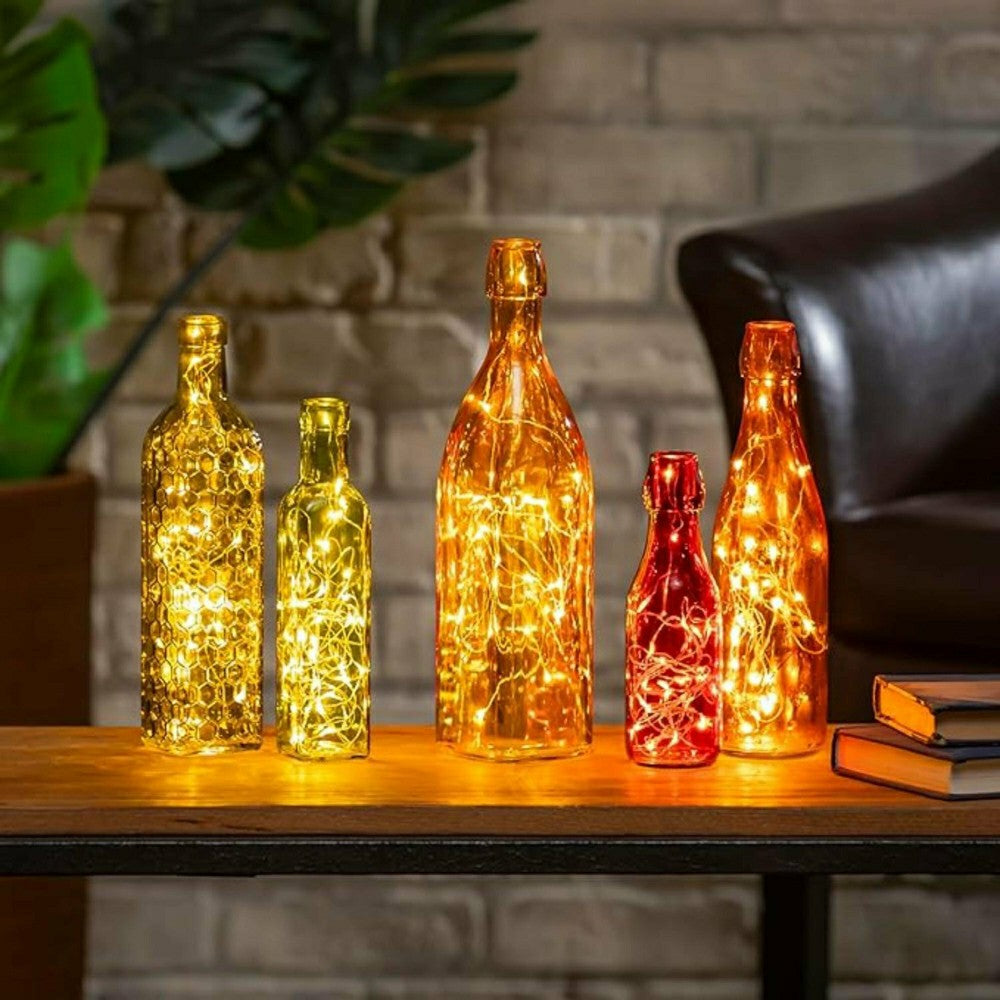 Mixed Colors Glass Bottles for Garden Bottle Tree, Set of 5 | Plow & Hearth