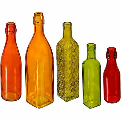 Mixed Colors Glass Bottles for Garden Bottle Tree, Set of 5 | Plow & Hearth
