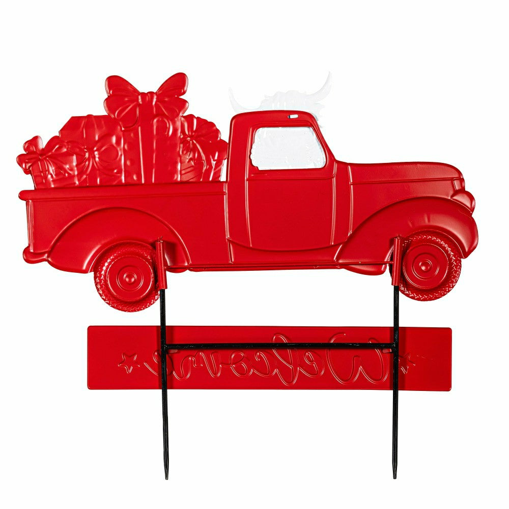Holly Homestead Garden Stake, Metal Garden Stake, Highland Cow, 23"H | Plow & Hearth