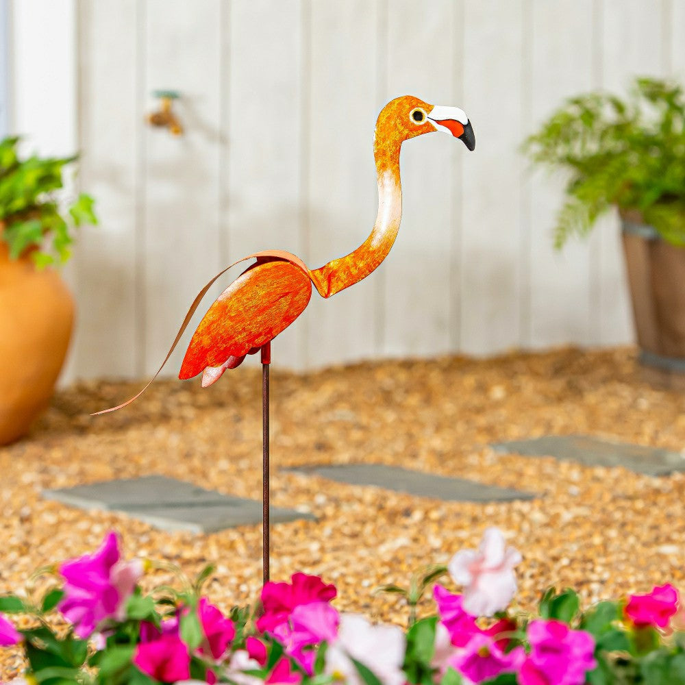 Metal Flamingo Balancer, Orange | Plow & Hearth