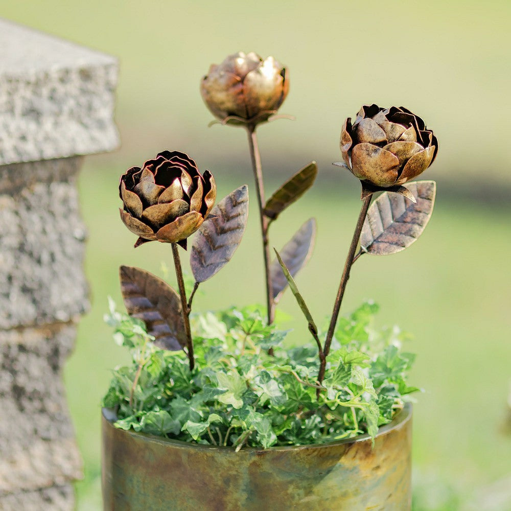 Set of 3 Metal Rose Stakes | Plow & Hearth