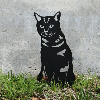 Shorthair Tabby Garden Stake | Plow & Hearth