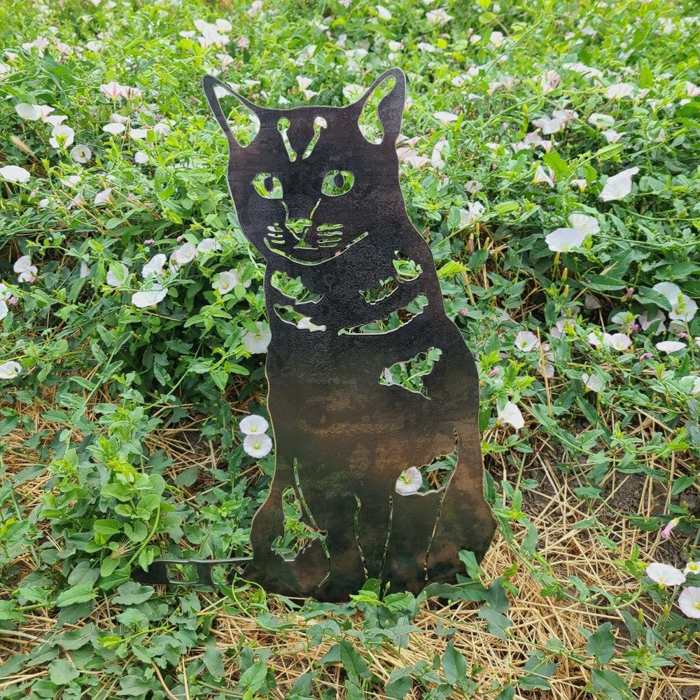 Shorthair Tabby Garden Stake | Plow & Hearth
