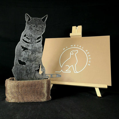 Shorthair Tabby Garden Stake | Plow & Hearth