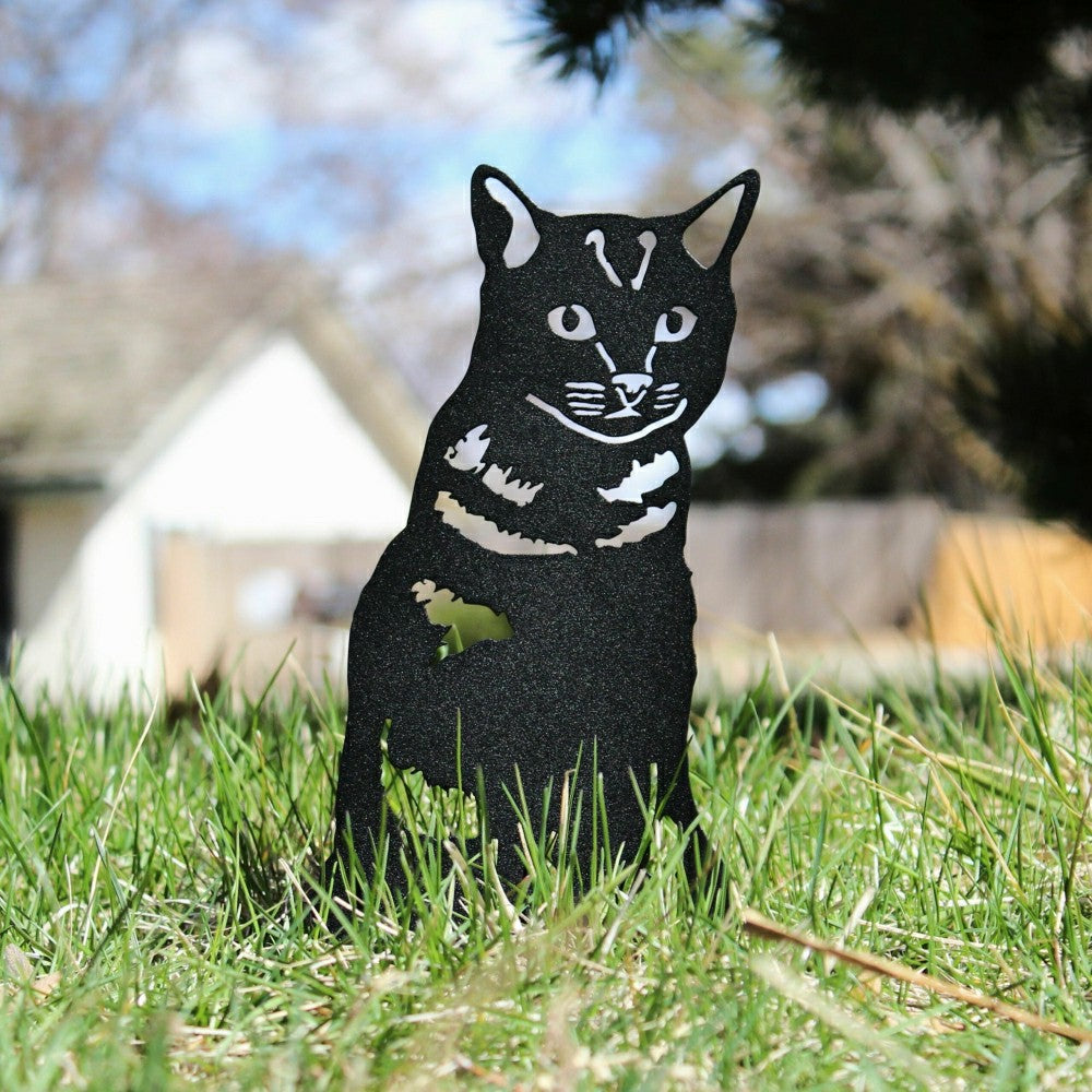 Shorthair Tabby Garden Stake | Plow & Hearth