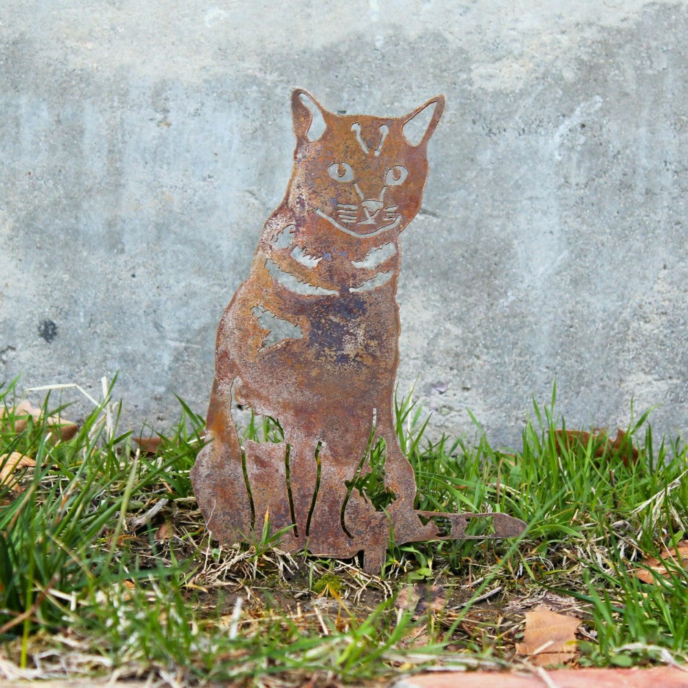 Shorthair Tabby Garden Stake | Plow & Hearth