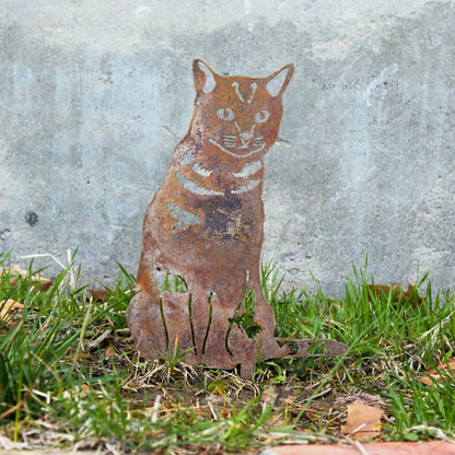 Shorthair Tabby Garden Stake | Plow & Hearth