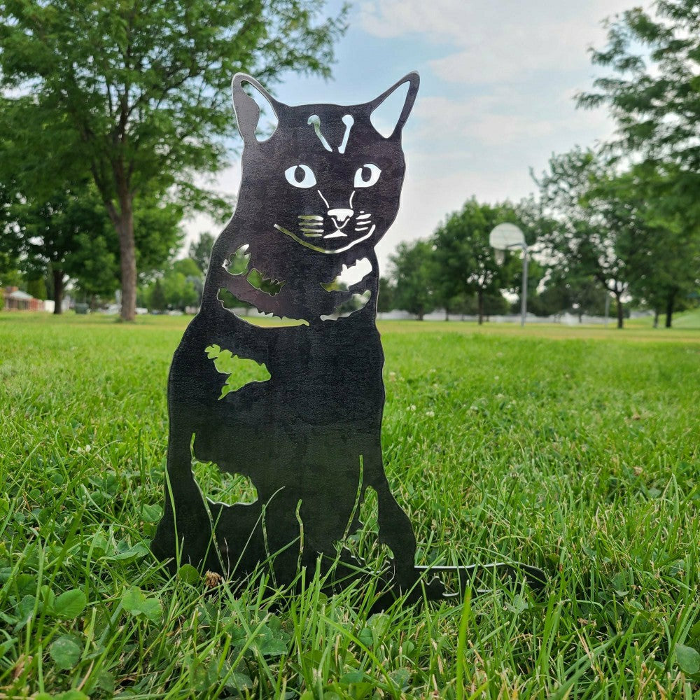 Shorthair Tabby Garden Stake | Plow & Hearth
