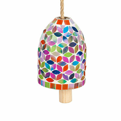 What She Shed Garden Bell, Mosaic Glass, Multi-Color Spring Flowers | Plow & Hearth