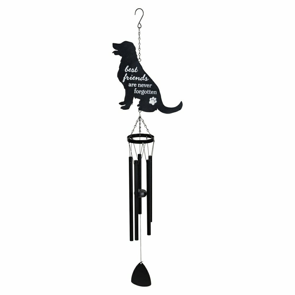 Memorial Decorative Wind Chime, Metal, Lasercut Dog | Plow & Hearth
