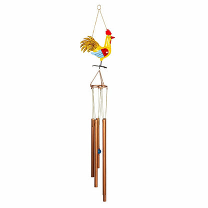 Petal & Plow Wind Chime, Metal, Colorful Rooster Chime | Plow & Hearth