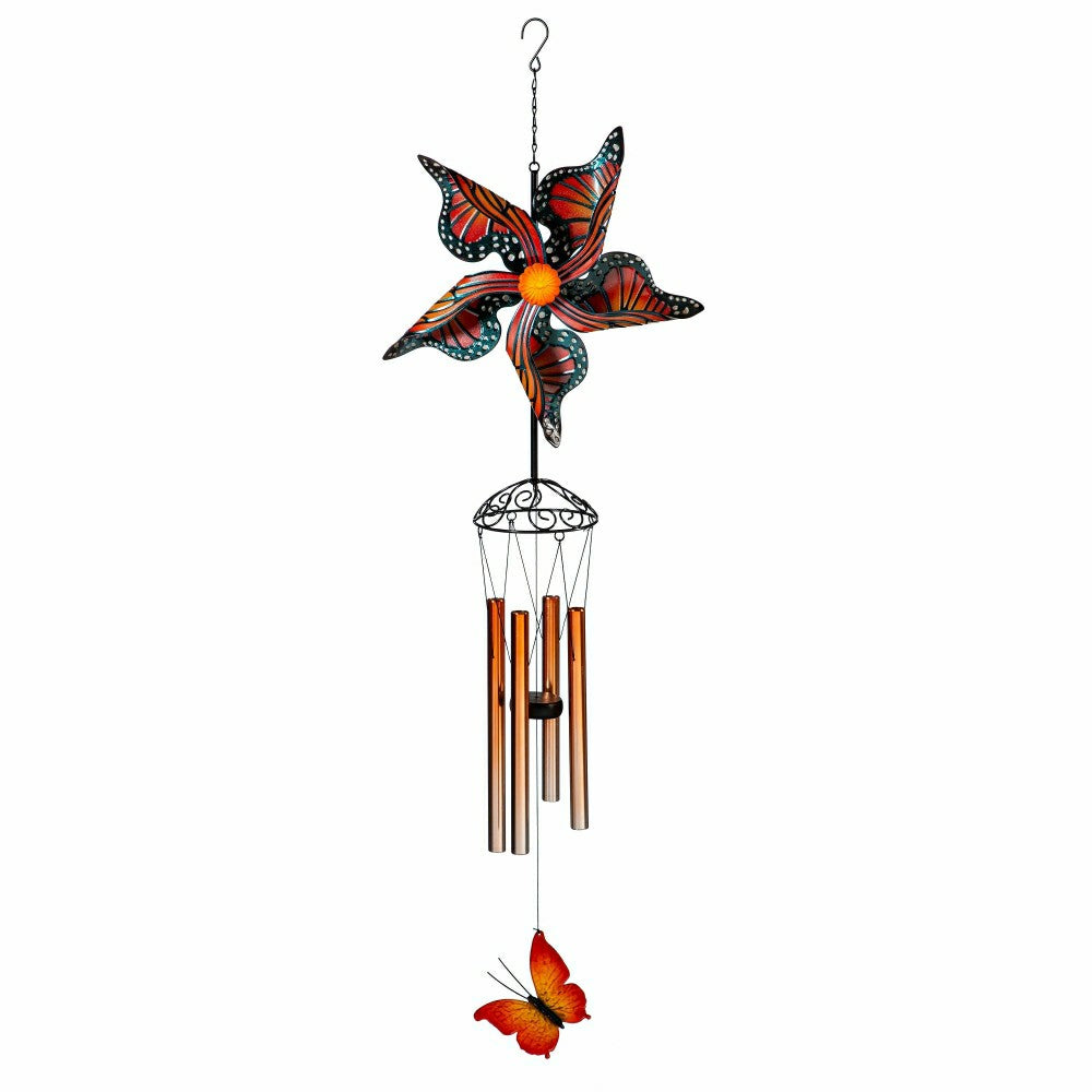 Wind Spinner Butterfly Wind Chime, Orange | Plow & Hearth