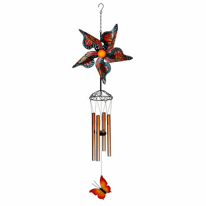 Wind Spinner Butterfly Wind Chime, Orange | Plow & Hearth