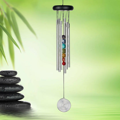 Chakra Chime Seven Stones Silver | Plow & Hearth