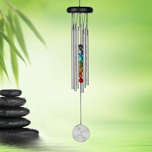 Chakra Chime Seven Stones Silver | Plow & Hearth