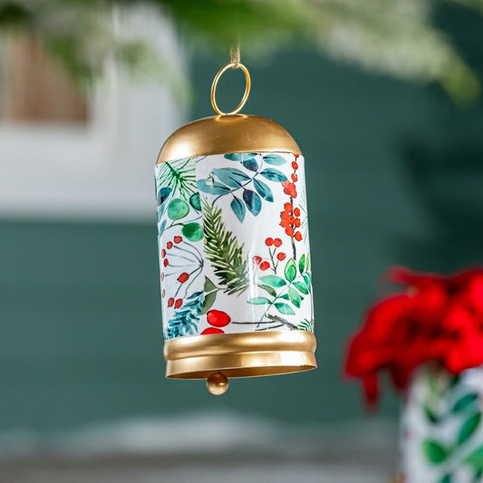Festive Foliage Printed Garden Bell, 10" H | Plow & Hearth