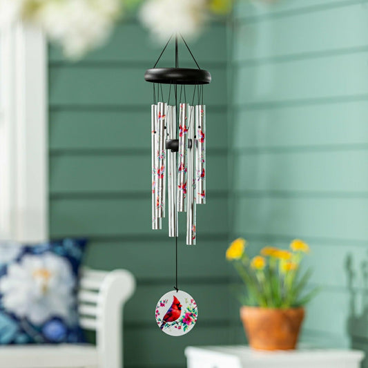Avria Wind Chime, Hand Tuned Wind Chime, Cardinals, 27" H | Plow & Hearth