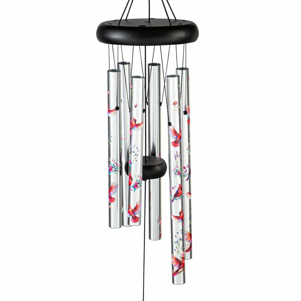 Avria Wind Chime, Hand Tuned Wind Chime, Cardinals, 27" H | Plow & Hearth