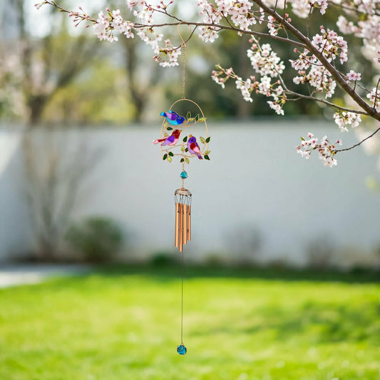 Cottage Garden Decorative Wind Chime, Birds on Branches | Plow & Hearth